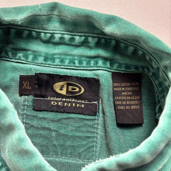 VTG Silicon Graphics Computer Systems Mens Button Down Shirt Green Sz XL Tech - Picture 5 of 7